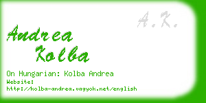 andrea kolba business card